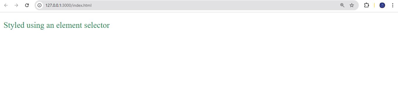 Element Selector Style Specificity