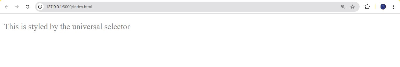 Universel Selector Style Specificity