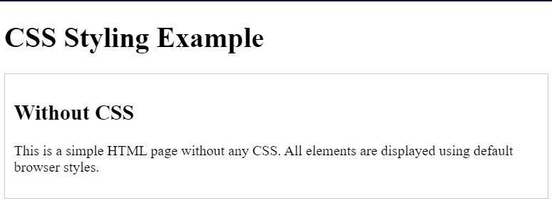Without CSS Example