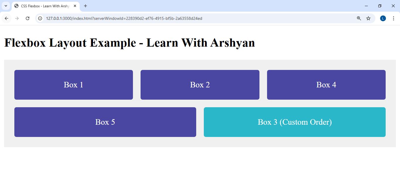 CSS Flexbox example
