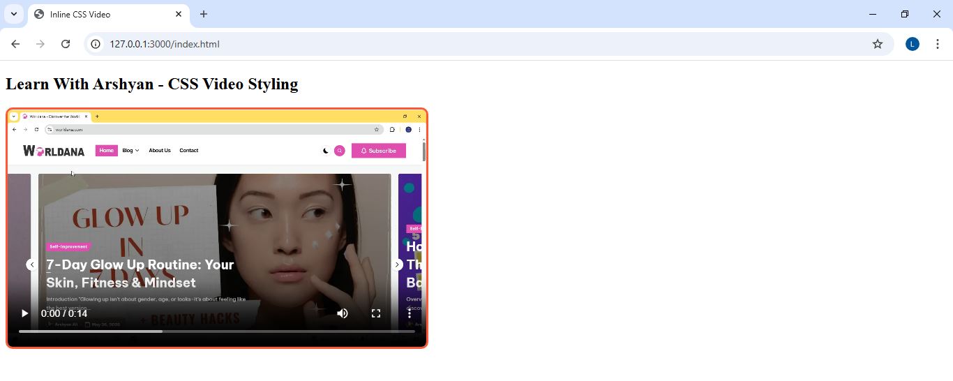 CSS Video Example