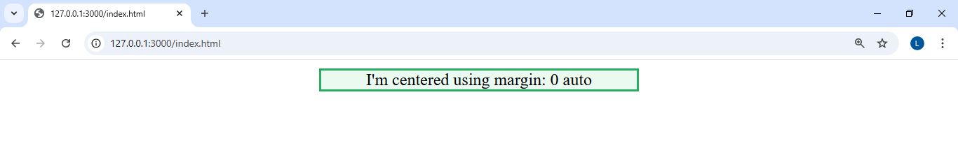 Centered Margin Example