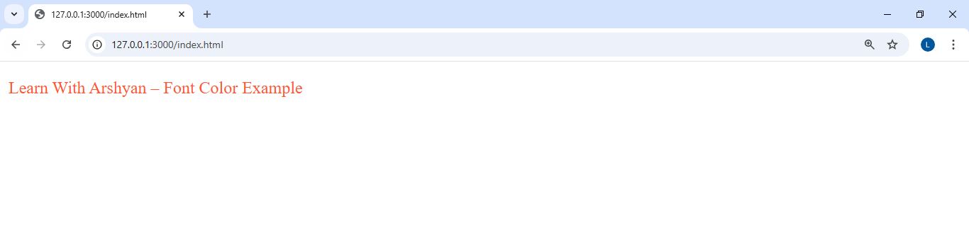 Font Color Example