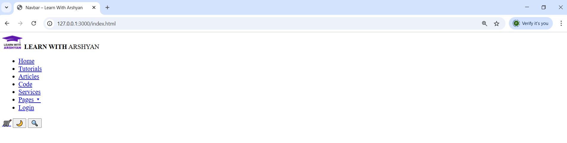 Nav Bar Without CSS