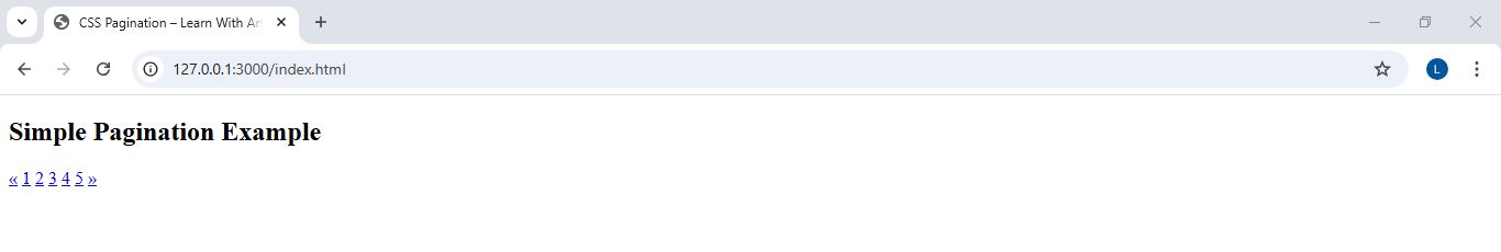Simple HTML Pagination Eaxmple