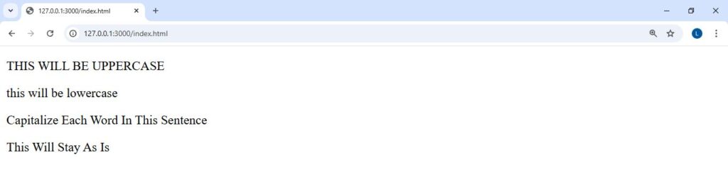 Text Transform Example