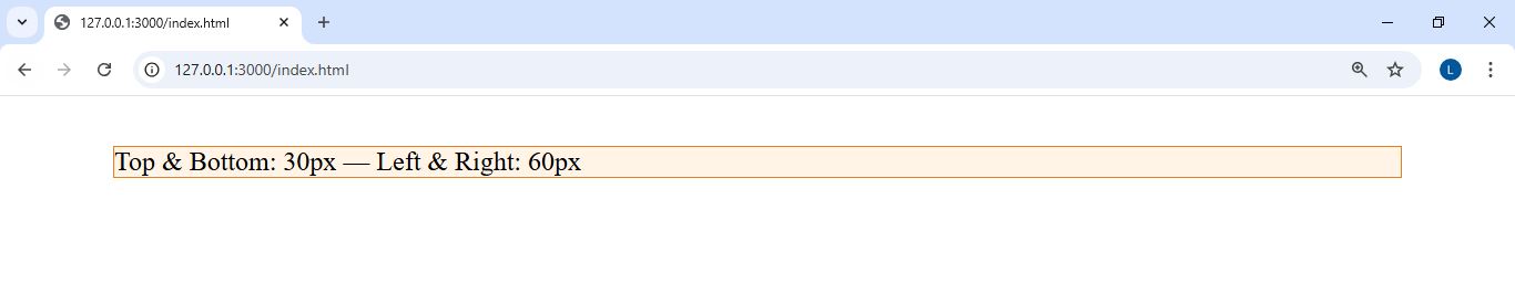 Vertical and Horizontal Margin Example