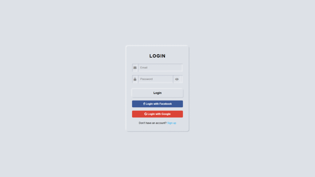 Neumorphism Login & Signup Form HTML CSS JS